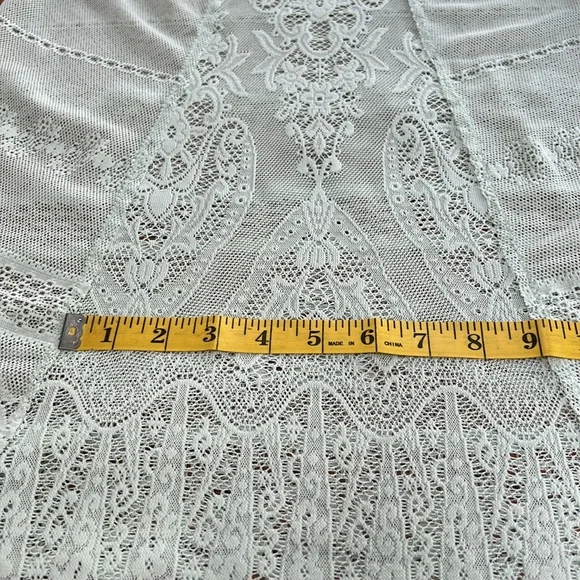 Free People mint green lace racerback tank top with crochet details. Size Medium - Picture 14 of 16